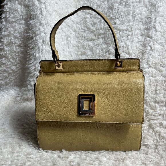 Luana Italy Handbags - LUANA Italy  khaki leather Satchel gold & silver tone logo .